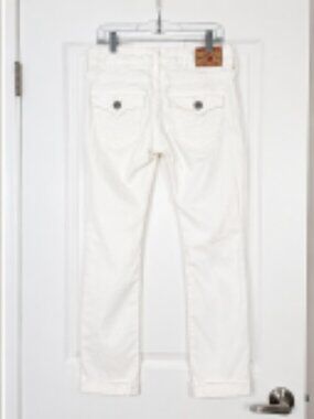 True Religion Billie Mid Rise Flap Pocket Straight Leg Jeans Women's Size 27